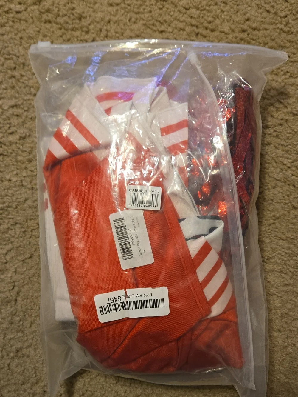 New Cheerleader Costume Dress with Pom Poms and Retro Socks - Red